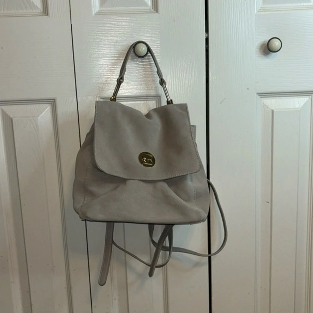 Moda Luxe Antoinette Gray Backpack Purse Gold Hardware Convertible Handbag